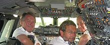 Aircraft Picture - Mike Bannister (left) in the cockpit of BA002