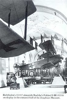 Aircraft Picture - Fokker Dr.I (serial 152/17) on display at the Zeughaus