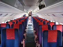 Aircraft Picture - Interior of a Fokker 50 of Skyways Express