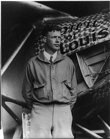 Aircraft Picture - Lindbergh and the Spirit of St. Louis at Roosevelt Field