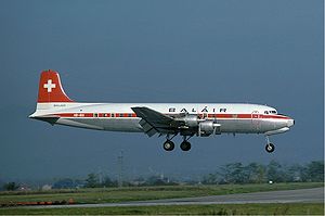 Aircraft Picture - Douglas DC-6B of Swiss airline Balair in 1976