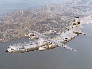 Aircraft Picture - Douglas C-133B Cargomaster, AF Ser. No. 59-0529 (1501st Air Transport Wing), over San Francisco Bay