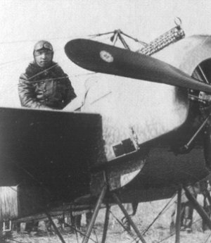 Aircraft Picture - Max Immelmann of Feldflieger Abteilung 62 in the cockpit of his Fokker E.I.