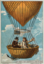 Aviation History - Gay-Lussac and Biot ascend to 4,000 m in a hot air balloon, 1804. Illustration from the late 19th Century.