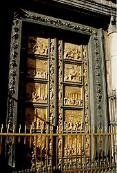 Leonardo da Vinci - Ghiberti's Gates of Paradise, (1425-1452) were a source of communal pride. Many artists assisted in their creation.