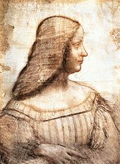 Leonardo da Vinci - Study for a portrait of Isabella d'Este (1500) Louvre