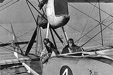 Aviation History - Maurice Duval and Emile Taddoli in a flying boat Savoia S-13 (CH-4) on Lake Geneva