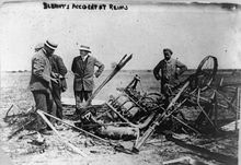 Aviation History - Wreckage of one of Blriot's planes, Reims Air Meet, August 1909.