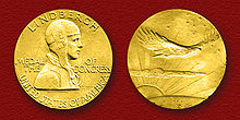 Aviation History - The Congressional Gold Medal authorized by the Congress on May 4, 1928, and presented on August 15, 1930 to Col. C.A. Lindbergh by President Calvin Coolidge at The White House, Washington, D.C.