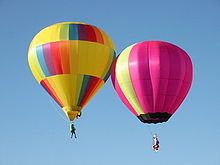Aviation History - Hot Air Balloon - A pair of Hopper balloons.