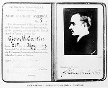 Aviation History - Glenn Curtiss - Glenn H. Curtiss's pilot license