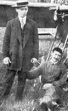 Aviation History - Emile Taddoli and Ren Grandjean at a flight meeting in Zug, August 1912