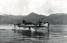 Aviation History - Enrico Forlanini - Forlanini hydrofoil on Lake Maggiore circa 1911