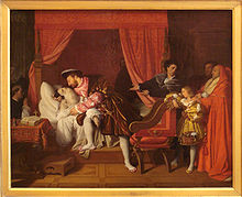 Leonardo da Vinci - Francis I of France receiving the last breath of Leonardo da Vinci, by Ingres, 1818