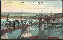 Aviation History - Octave Chanute - Hannibal Bridge from 1908 postcard