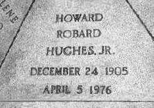 Airplane Picture - Howard Hughes's gravestone