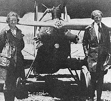 Aviation History - L-R: Neta Snook and Amelia Earhart in front of Earhart's Kinner Airster, c. 1921