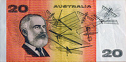 Aviation History - Lawrence Hargrave - From 1966 to 1994 the Australian 20 dollar note featured Hargrave on the reverse.
