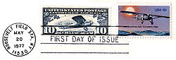 Aviation History - Scott C-10 and #1710 with May 20, 1977 First Day of Issue CDS