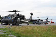 Helicopter Picture - Army National Guard UH-60 Black Hawk with snow-ski kit