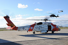 Helicopter Picture - MH-60 Jayhawk (USCG Registration Number 6014) on tarmac in Kotzebue, Alaska