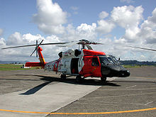 Helicopter Picture - Sikorsky HH-60J Jayhawk (USCG registration number 6008) on the tarmac at Coast Guard Air Station Astoria, Oregon