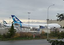 Airplane Picture - The first 747-8 Freighter at the fuel dock of Boeing Everett Plant, November 23, 2009