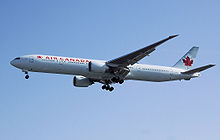Airplane Picture - An Air Canada 777-300ER landing with flaps deployed