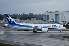 Airplane Picture - All Nippon Airways launched the 787 Dreamliner program with an order for 50 aircraft in 2004. This aircraft made an emergency landing during a test flight in Texas, on November 9, 2010.