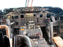 Airplane Picture - An early-production 747 cockpit, located on the upper deck