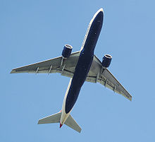 Airplane Picture - Planform view of a British Airways Boeing 777-200ER on takeoff