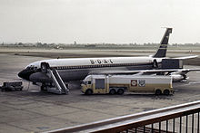 Airplane Picture - Conway-powered BOAC 707-436 at London Heathrow Airport in 1964.