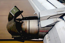 Airplane Picture - Extended thrust reversers on a retrofitted 737-200