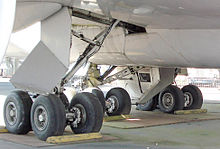 Airplane Picture - Closeup of the 747 prototype's 16 wheel main undercarriage