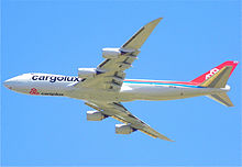 Airplane Picture - Cargolux's first Boeing 747-8F in flight over Fresno, California