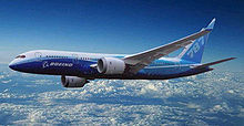 Airplane Picture - An artist's impression of the 787-3, which would have featured a shorter wing with winglets.