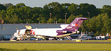 Airplane Picture - A FedEx 727 at PWM with cargo doors open