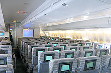 Airplane Picture - 747-400 main deck economy class seating in 3-4-3 layout