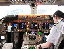 Airplane Picture - The modernized glass cockpit of the Boeing 747-400