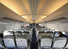 Airplane Picture - Cabin of Lufthansa 737 Classic in 3-3 layout