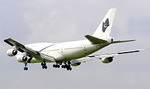 Airplane Picture - Pakistan International Airlines (PIA) 747-300 on final approach to London Heathrow Airport in 2004