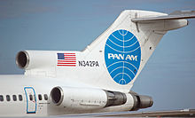 Airplane Picture - Tail section of a Pan Am Boeing 727