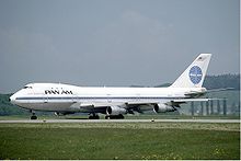 Airplane Picture - Pan Am was the first airline to operate the 747. The 747-100 pictured shows the original size of the upper deck and window layout