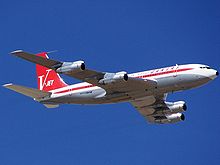 Airplane Picture - An ex-Qantas Boeing 707-138B, owned by John Travolta, repainted in vintage Qantas livery