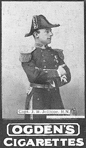 World War 1 Picture - Jellicoe as Captain, in command of H.M.S. Centurion, flagship on the China Station (his depiction on an a contemporary cigarette card shows he was in the public eye long before becoming an admiral).