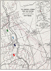 World War 1 Picture - Position of the defending and attacking forces before the battle