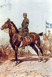 World War 1 Picture - King Constantine I during the Second Balkan War, by Georges Scott.