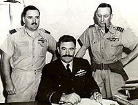 World War 1 Picture - Group Captain Cobby (right) takes over North-Eastern Area from Air Commodore Frank Lukis (centre) in Townsville, Queensland, August 1942