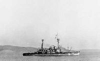 World War 1 Picture - HMS Agamemnon on an earlier visit to Moudros during the Dardanelles campaign in 1915