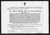 World War 1 Picture - Gen. Arz von StrauBenberg's obituary, 1935